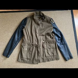 H&M faux leather sleeve jacket size 12
